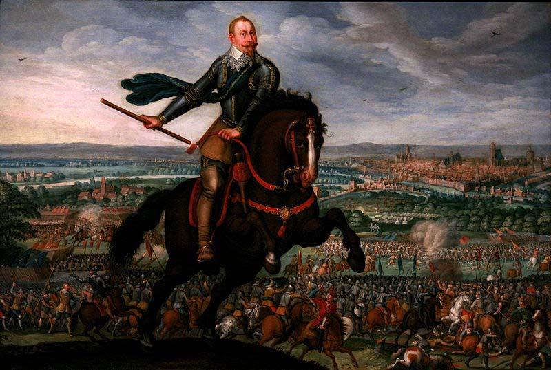 unknow artist Gustavus Adolphus of Sweden at the Battle of Breitenfeld oil painting image